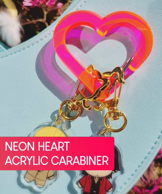Oshikatsu Acrylic Carabiner: Neon Heart (Pairings, Kawaii)