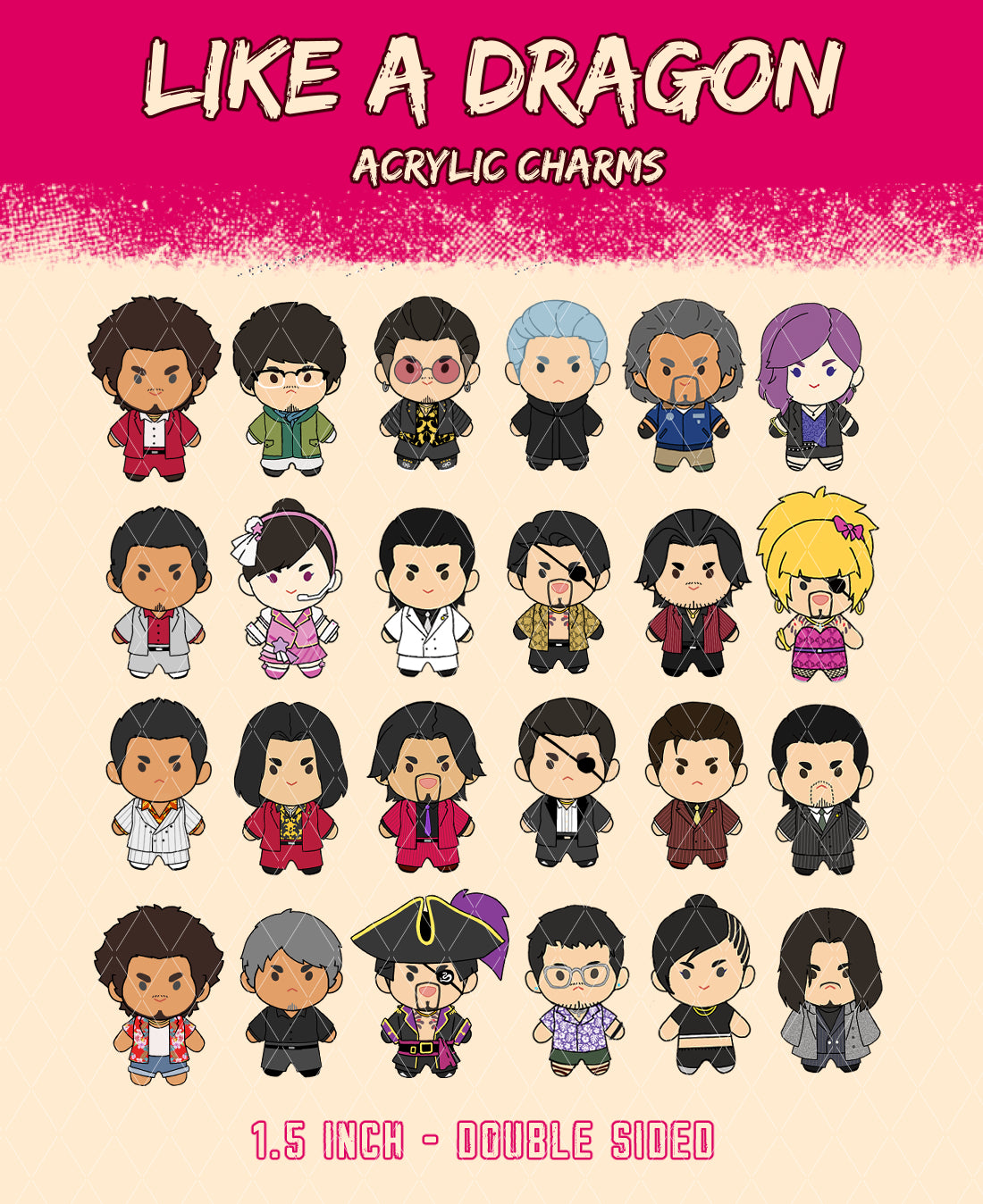 Like A Dragon 1.5 in charms (SUMMER SALE)