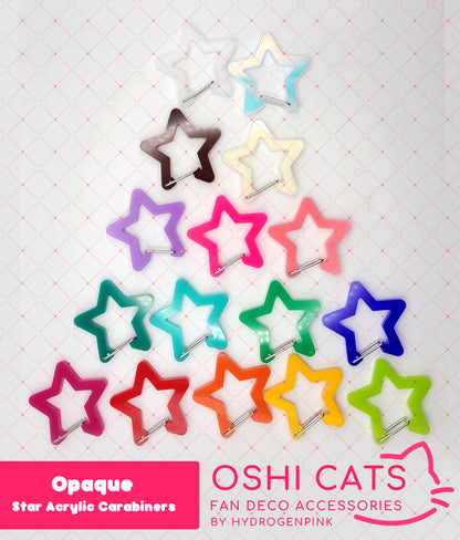 Opaque Star Acrylic Carabiners ( Perfect for K-pop polca, Oshi, Itabags) -buy 4 get 1 free-