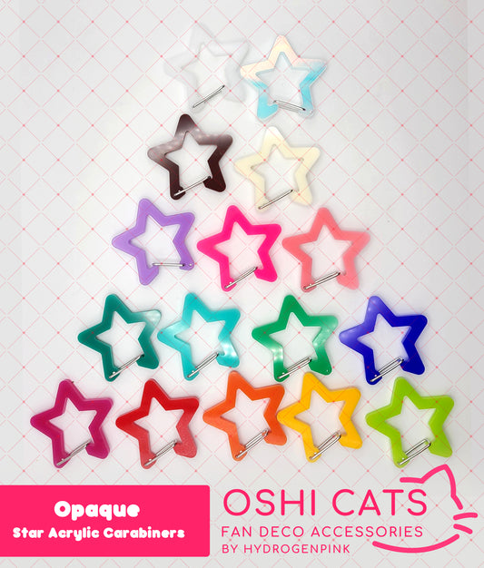 Opaque Star Acrylic Carabiners ( Perfect for K-pop polca, Oshi, Itabags) -buy 4 get 1 free-