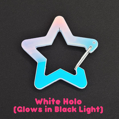 Opaque Star Acrylic Carabiners ( Perfect for K-pop polca, Oshi, Itabags) -buy 4 get 1 free-